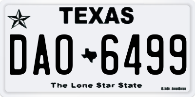 TX license plate DAO6499