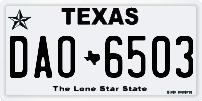 TX license plate DAO6503