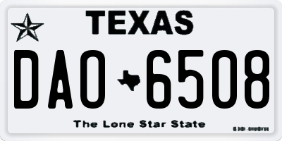 TX license plate DAO6508
