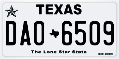 TX license plate DAO6509