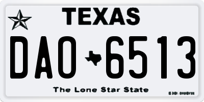 TX license plate DAO6513