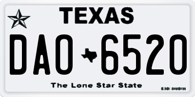 TX license plate DAO6520
