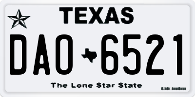 TX license plate DAO6521