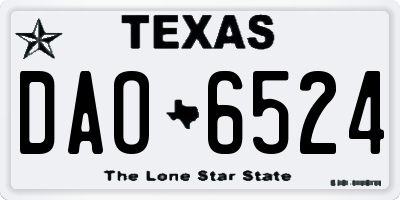 TX license plate DAO6524