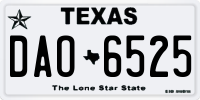 TX license plate DAO6525