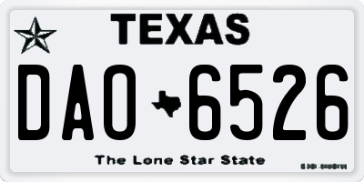 TX license plate DAO6526