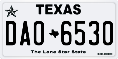 TX license plate DAO6530
