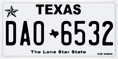 TX license plate DAO6532