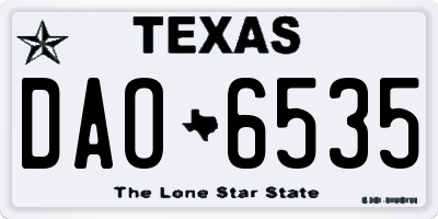 TX license plate DAO6535