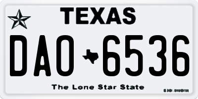 TX license plate DAO6536