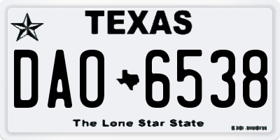 TX license plate DAO6538