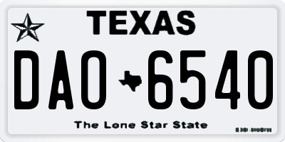 TX license plate DAO6540