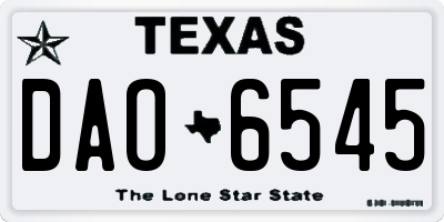 TX license plate DAO6545