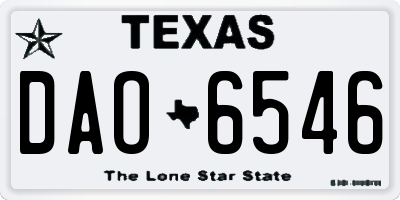 TX license plate DAO6546