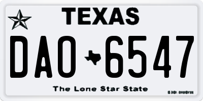 TX license plate DAO6547