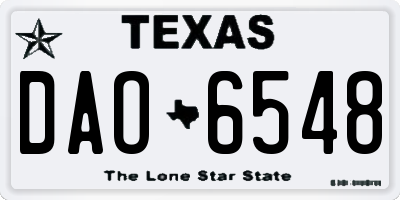 TX license plate DAO6548