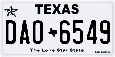 TX license plate DAO6549