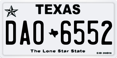 TX license plate DAO6552