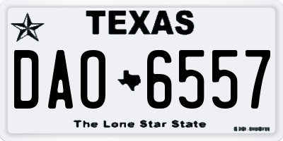 TX license plate DAO6557
