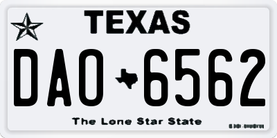 TX license plate DAO6562
