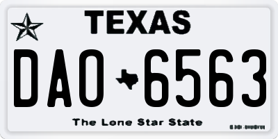 TX license plate DAO6563