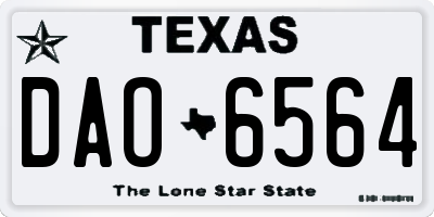 TX license plate DAO6564