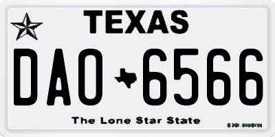 TX license plate DAO6566
