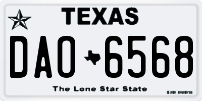 TX license plate DAO6568