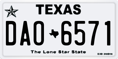TX license plate DAO6571