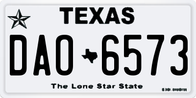 TX license plate DAO6573
