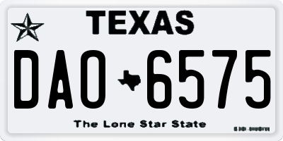 TX license plate DAO6575