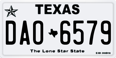 TX license plate DAO6579