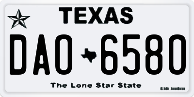 TX license plate DAO6580