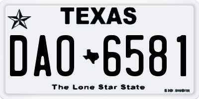 TX license plate DAO6581