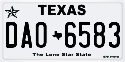 TX license plate DAO6583