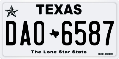 TX license plate DAO6587