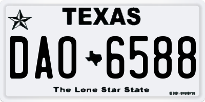 TX license plate DAO6588