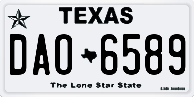 TX license plate DAO6589