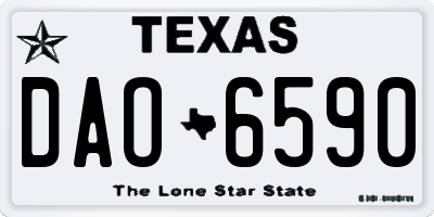 TX license plate DAO6590