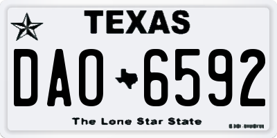 TX license plate DAO6592