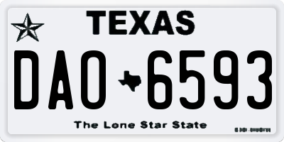 TX license plate DAO6593