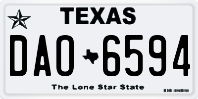 TX license plate DAO6594