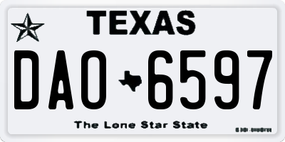 TX license plate DAO6597