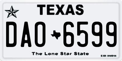 TX license plate DAO6599