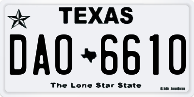 TX license plate DAO6610