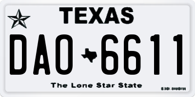 TX license plate DAO6611