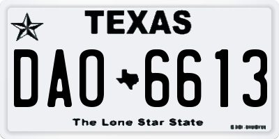 TX license plate DAO6613