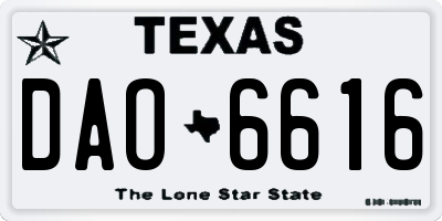 TX license plate DAO6616