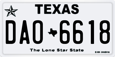 TX license plate DAO6618