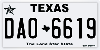 TX license plate DAO6619